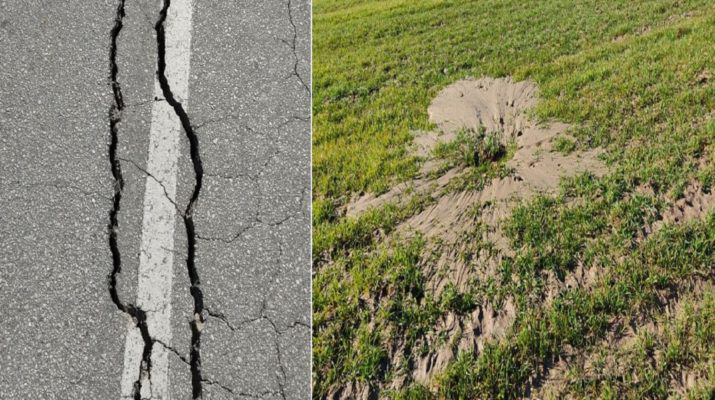 Εικόνες που συγκλονίζουν: Άνοιξε η γη στο Βλαχογιάννι μετά τον σεισμό, βγαίνει νερό από τα χωράφια στο Βαρκό (ΦΩΤΟ)