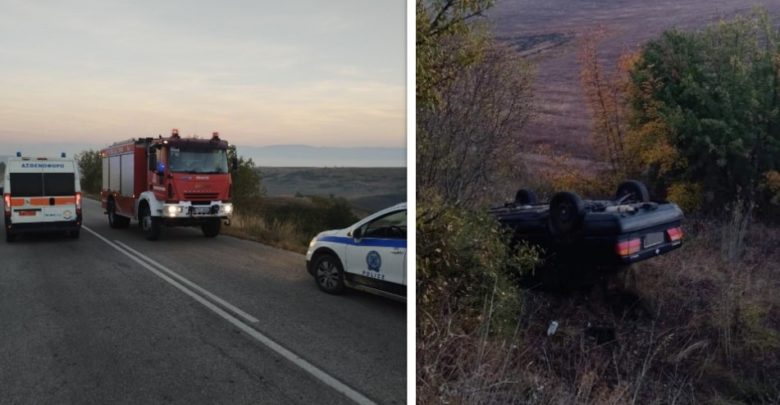 Τροχαίο ατύχημα στο Αερινό – Αυτοκίνητο αναποδογύρισε και βρέθηκε στα χωράφια [εικόνες]