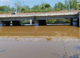 Η εικόνα στον Πηνειό το μεσημέρι του Σαββάτου – Μικρή υποχώρηση της στάθμης (ΦΩΤΟ)