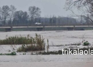 Τρίκαλα: Λόγω της πολύωρης βροχής έχει ανέβει η στάθμη του Πηνειού – Ανήσυχοι οι κάτοικοι