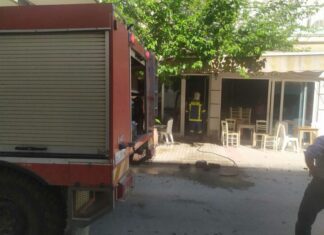 Φωτιά σε μαγαζί στο κέντρο των Φαρσάλων (ΦΩΤΟ)