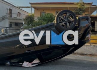 Εύβοια: Σοκαριστικό τροχαίο με «τουμπαρισμένο» αυτοκίνητο – Στο νοσοκομείο 2χρονο μωρό
