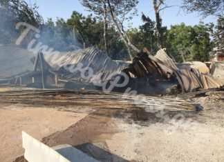 Ζημιές σε επιχείρηση επίπλων άφησε η χθεσινή φωτιά προς τον Τύρναβο (ΦΩΤΟ)