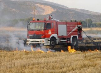 Φωτιά στο δρόμο Αμπελώνα – Δελερίων