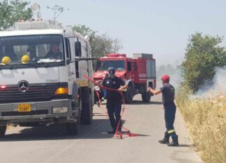 Φωτιά στο λατομείο Τυρνάβου – Στο σημείο η Πυροσβεστική