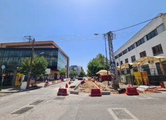 Λάρισα: Συνεχίζονται, σε αυτό το νέο τμήμα, τα έργα στην Ανθίμου Γαζή – Που υπάρχει απαγόρευση στάθμευσης- ΦΩΤΟ