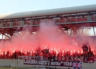 Πήραν φωτιά οι εξέδρες του AEL FC Arena (Video)