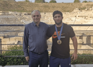 Συνάντηση Καπετάνου με τον χάλκινο Ολυμπιονίκη της πάλης Νταουρέν Κουρουγκλίεφ