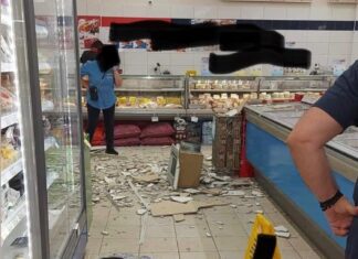Έπεσε το ταβάνι σε γνωστό Σούπερ Μάρκετ στην Λάρισα την ώρα που είχε κόσμο – Σε σοκ μάνα και κόρη (ΦΩΤΟ)
