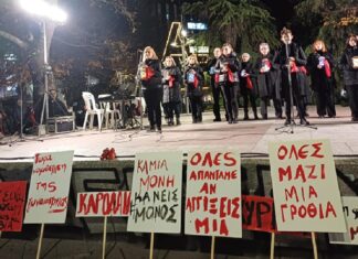 Ένωσαν δυνάμεις στην Κεντρική Πλατεία Λάρισας στέλνοντας μήνυμα ενάντια στη βία κατά των γυναικών (ΦΩΤΟ)