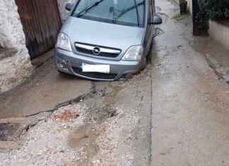 Λάρισα: Καθιζήσεις δρόμων λόγω έργων και κακοκαρίας στους Γόννους