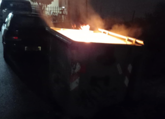 Λαμπάδιασε κάδος σε συνοικία της Λάρισας-Στο πόδι η Πυροσβεστική (ΦΩΤΟ)