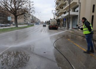 Δήμος Λαρισαίων: Εργασίες πλύσης στην οδό Ηρώων Πολυτεχνείου σήμερα Κυριακή