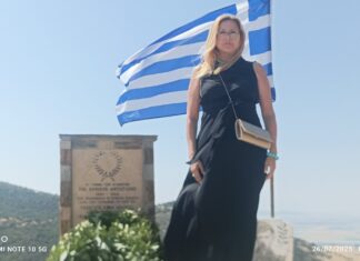Η Χριστίνα Κοντογιάννη στη Μαρμάρινη Αγιάς τιμώντας τους πεσόντες πατριώτες