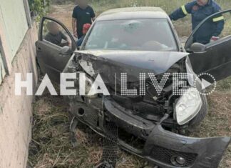 Σε κρίσιμη κατάσταση 22χρονος ύστερα από τροχαίο – Αυτοκίνητο προσέκρουσε σε μαντρότοιχο – ΦΩΤΟ