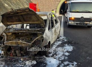 Λαμπάδιασε αυτοκίνητο στον Ε65 – Δείτε εικόνες