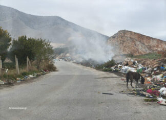 Λάρισα: Μικρής έκτασης φωτιά σε παράνομη χωματερή στο παλιό λατομείο Τυρνάβου – ΦΩΤΟ