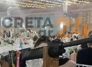 Σε άλλο επίπεδο η επίδειξη όπλων στην Κρήτη: Στολισμένο ημιαυτόματο σε τραπέζι νεόνυμφων