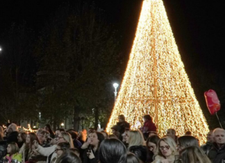 Άναψαν τα φώτα στο Χριστουγεννιάτικο δέντρο της Νίκαιας