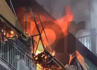 Φωτιά σε διαμέρισμα – Eξερράγη φιάλη υγραερίου και «καρφώθηκε» στην απέναντι πολυκατοικία
