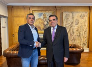 Συνάντηση του Υπουργού Αγροτικής Ανάπτυξης και Τροφίμων Μαργ. Σχοινά με τον Περιφερειάρχη Θεσσαλίας Δημ. Κουρέτα για ζητήματα του πρωτογενούς τομέα