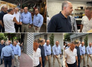 Περίπατος του Κωστή Χατζηδάκη στο κέντρο της Λάρισας και συνομιλίες με κόσμο – ΦΩΤΟ