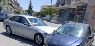 Τροχαίο στη Λάρισα: Σύγκρουση δύο αυτοκινήτων στην Ηρώων Πολυτεχνείου – Δύο τραυματίες (ΦΩΤΟ)
