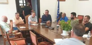 Αυτοψία κλιμακίου της Περιφέρειας Θεσσαλίας στη Μαγνησία για τις ζημιές από το ηλιόκαυμα στις καλλιέργειες μήλων (φωτογραφίες)